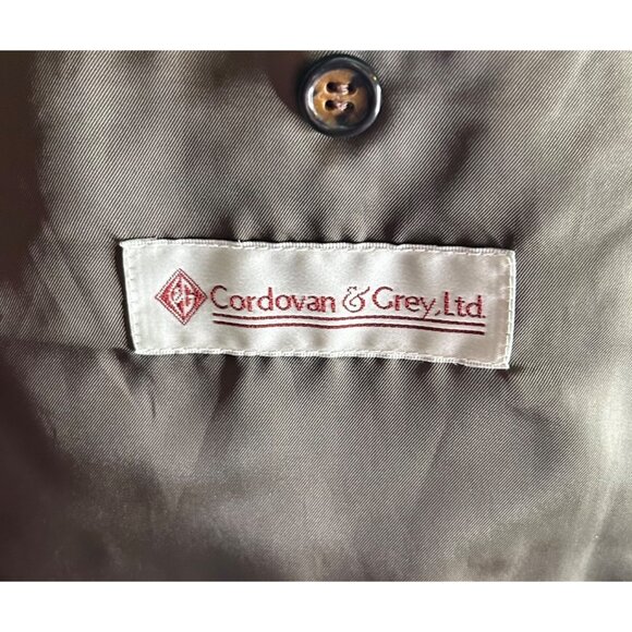 Mens Cordovan & Grey Ltd Brown Corduroy Blazer Jacket Mens 46L Retro Vintage - Picture 5 of 8